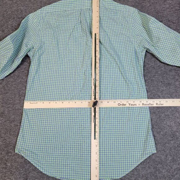 Polo Ralph Lauren Mens Button Up Shirt Size S Green Blue Checkered Long Sleeve - Picture 9 of 11
